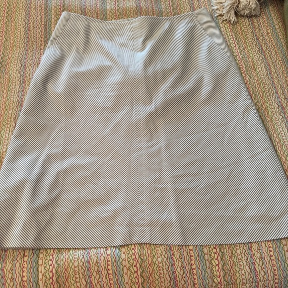 Vintage Banana Republic Lined Cream Striped Midi A-Line Skirt for Work Size 8 - Picture 6 of 9